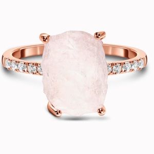 Raw Rose Quartz Ring Size 5